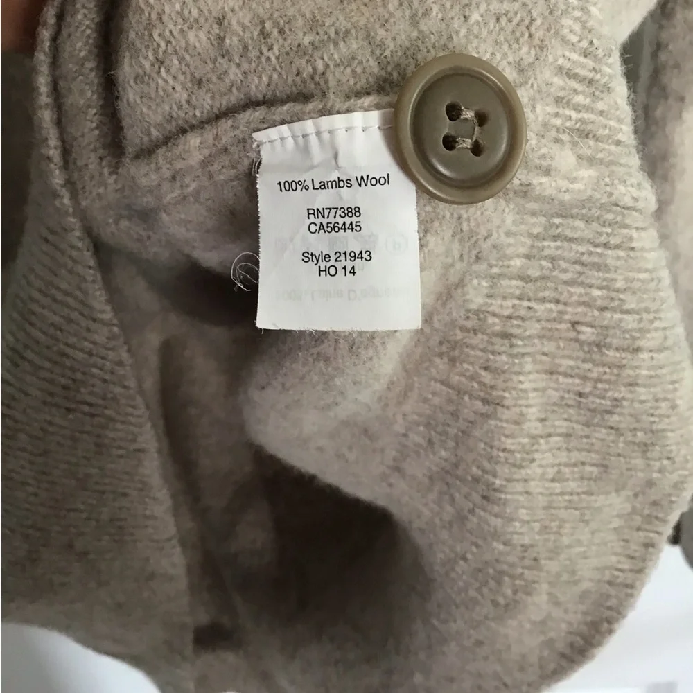J. Crew 100% Lambswool Sweater Sz M Shawl Collar Light Brown Dad Academia Preppy